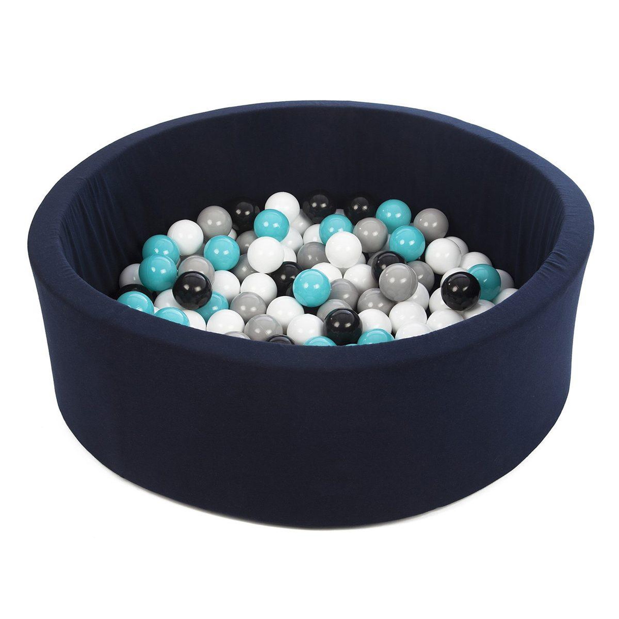 VELINDA Piscine à balles aire de jeu + 150 balles bleu marine noir,blanc,gris,turquoise