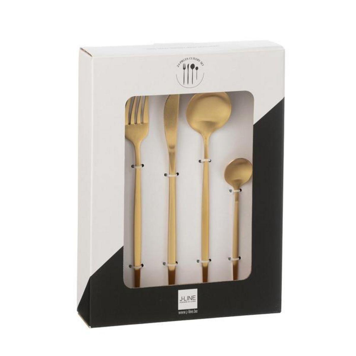 Paris Prix Ménagère 24 Pièces en Inox  Mat  27cm Or