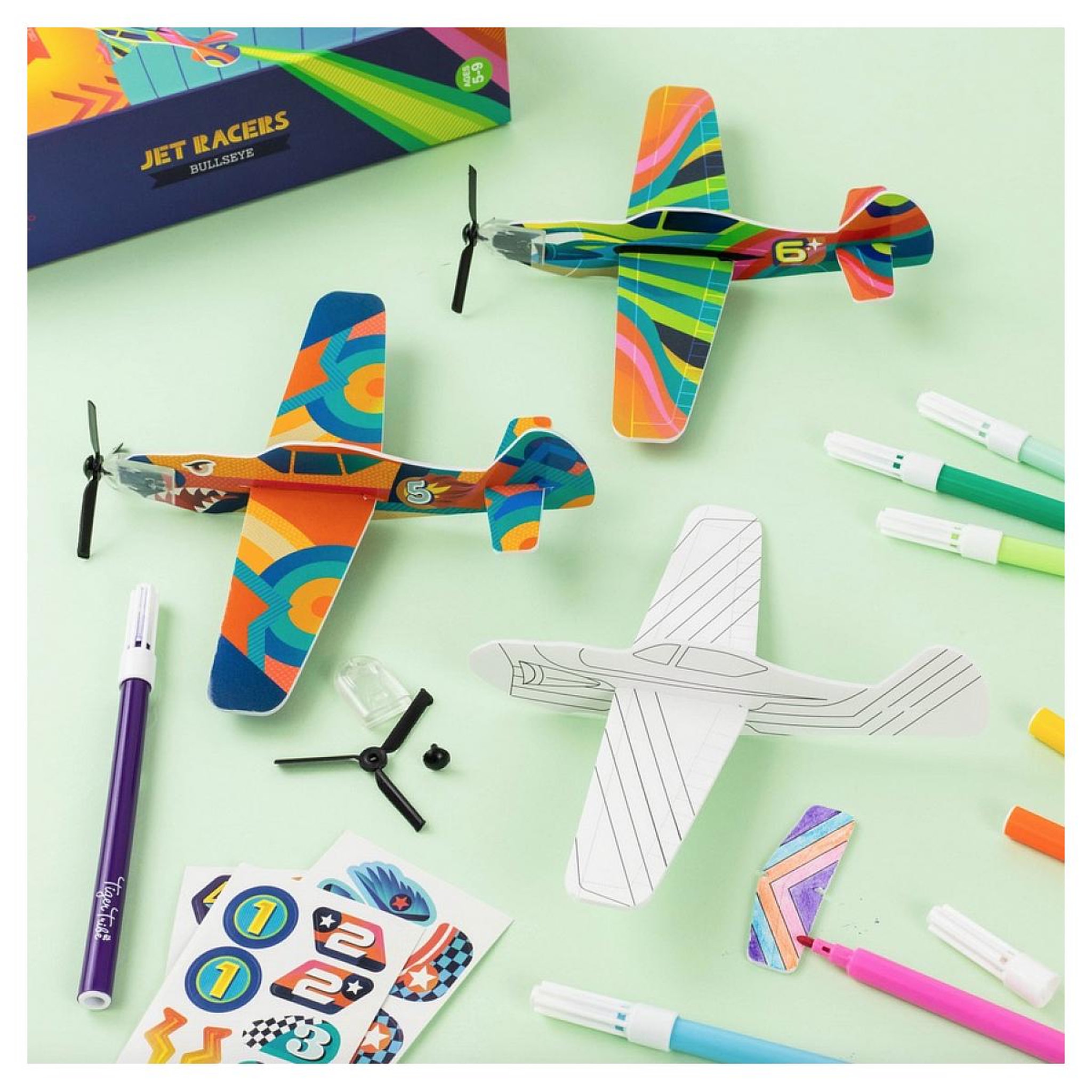 Voir la diapositive 4 : TIGER TRIBE Set Avions de course en mousse Jet Racers