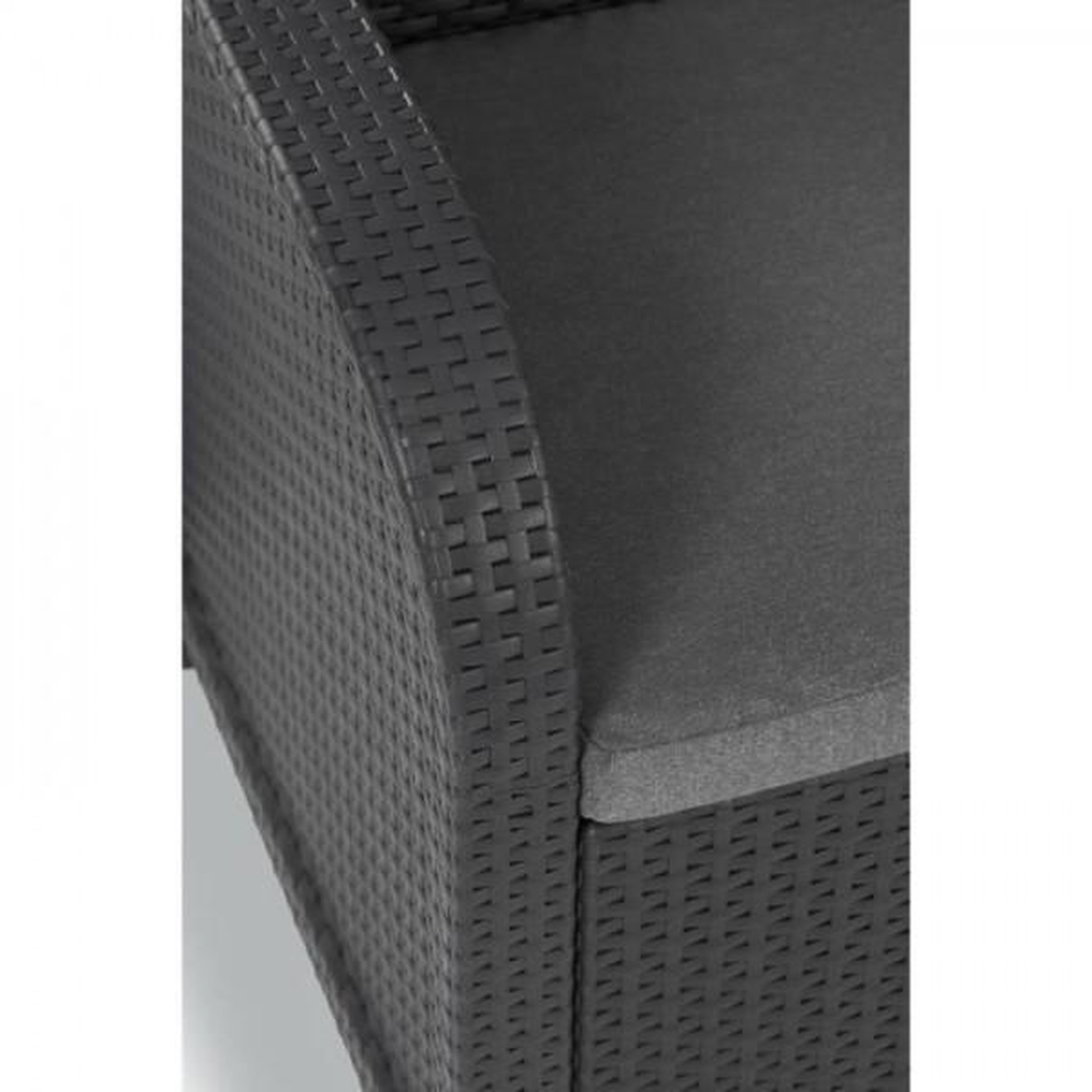Voir la diapositive 5 : ALLIBERT by KETER Banquette de jardin - Allibert by KETER - SanRemo - en résine imitation rotin tressé - Gris graphite