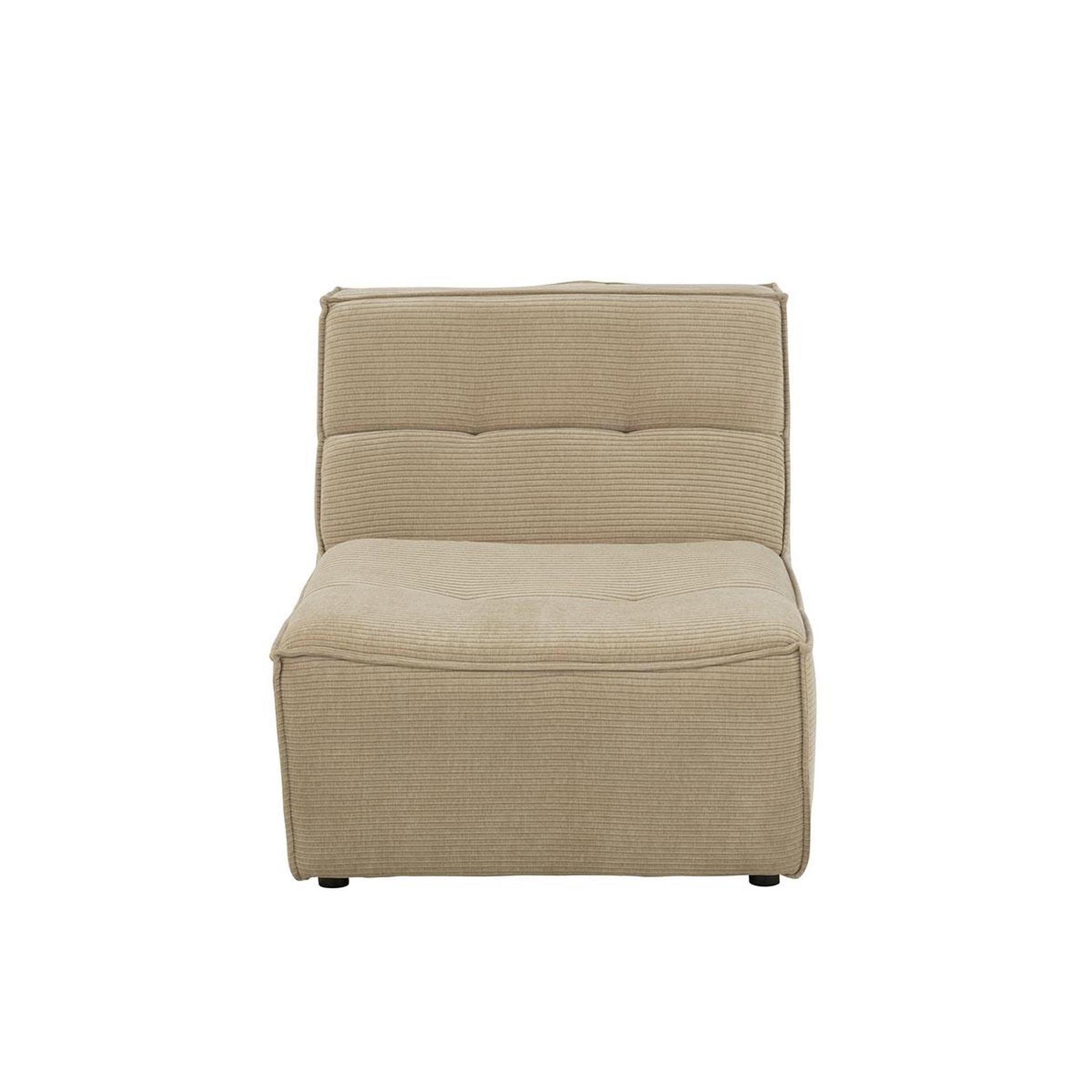 Voir la diapositive 2 : J-LINE Module canapé matelassé  grid  97cm beige foncé