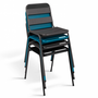 Voir la diapositive 3 : ID MARKET Lot de 6 chaises de jardin VALENCIA en acier mix color gris anthracite, noir et bleu