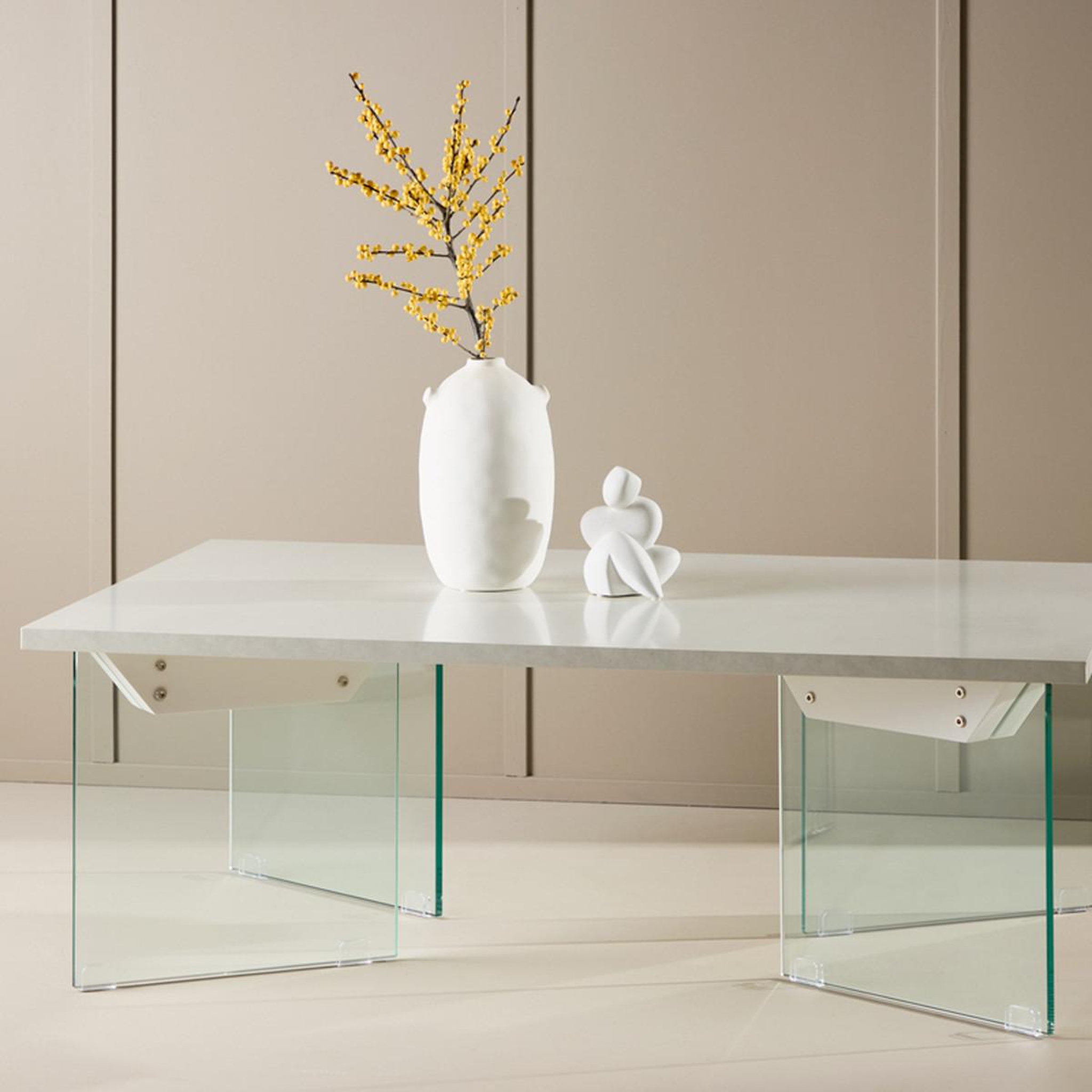Voir la diapositive 5 : Paris Prix Table basse en verre  ester  120cm blanc
