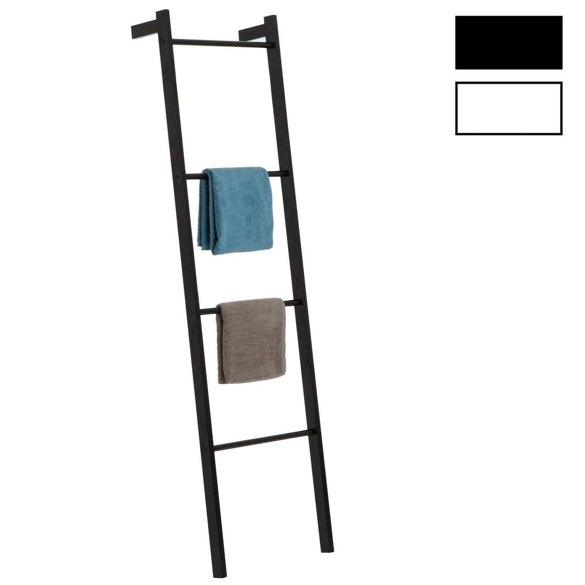 IDIMEX Echelle bertola en métal, avec 4 barreaux. Coloris disponibles : Noir
