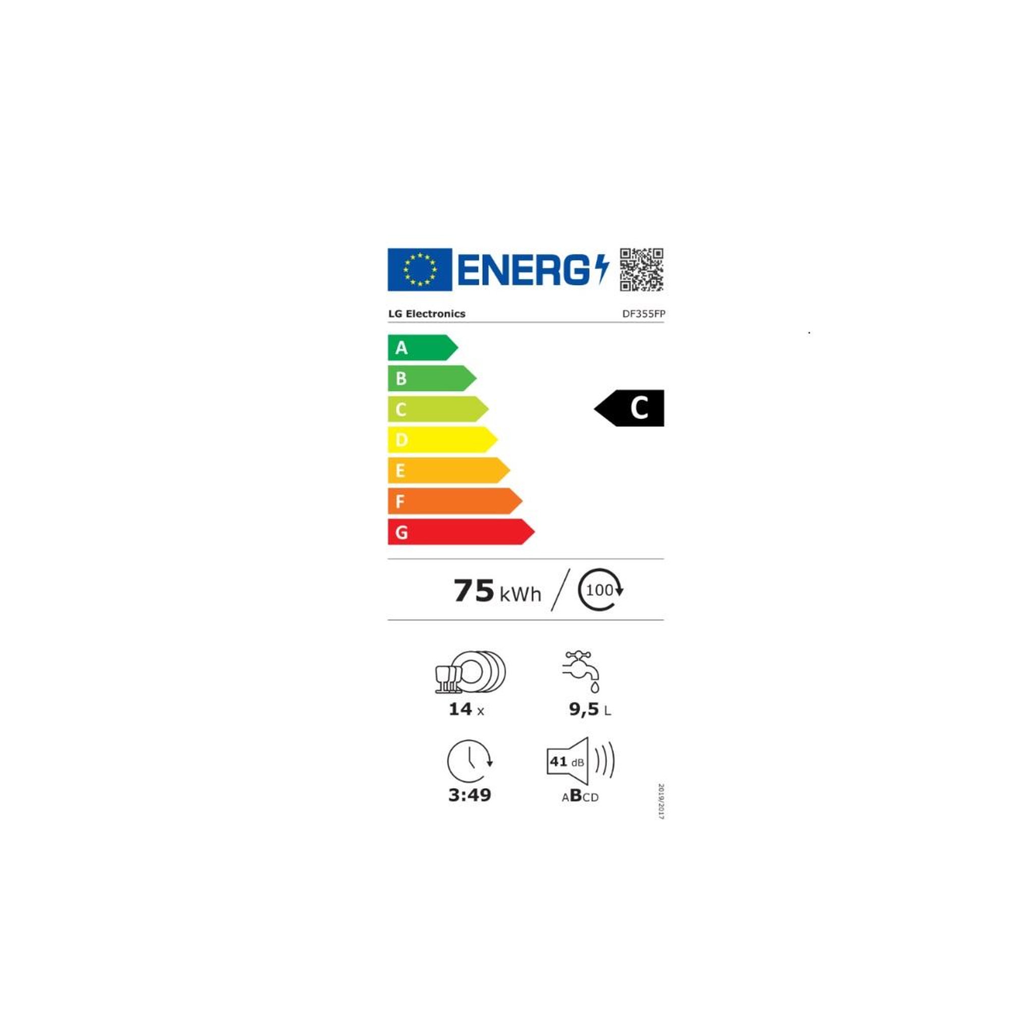 Voir la diapositive 2 : LG Lave-vaisselle 60 cm 14 couverts 41 db - DF355FP