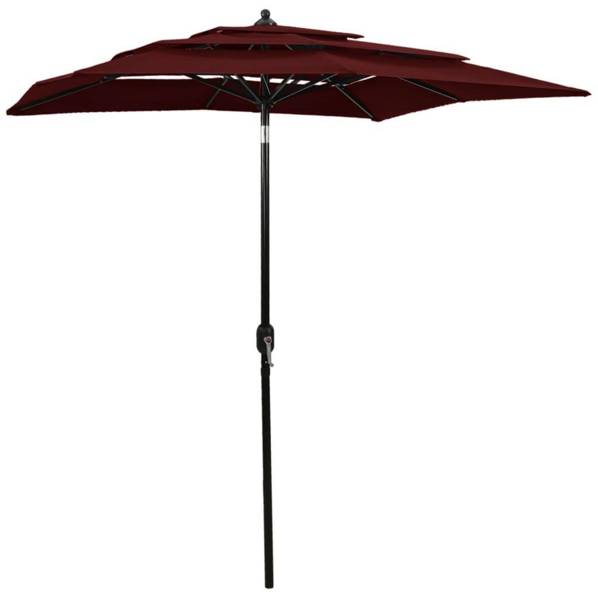 VIDAXL Parasol de jardin a 3 niveaux mat en aluminium rouge bordeaux
