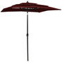 Voir la diapositive 1 : VIDAXL Parasol de jardin a 3 niveaux mat en aluminium rouge bordeaux