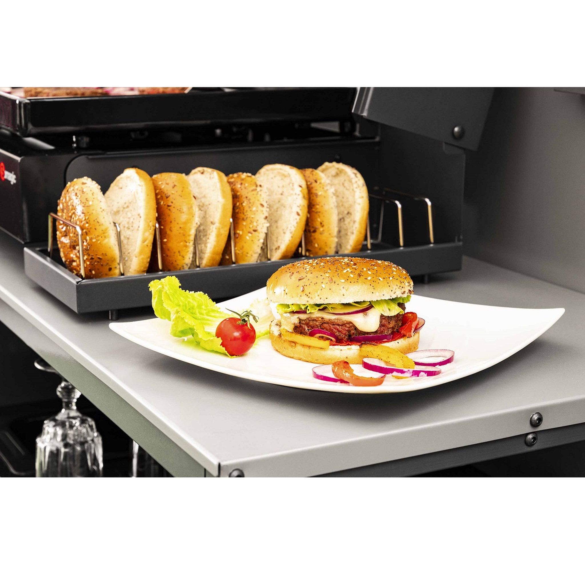Voir la diapositive 3 : Somagic Plancha à gaz 2 brûleurs SO BURGER