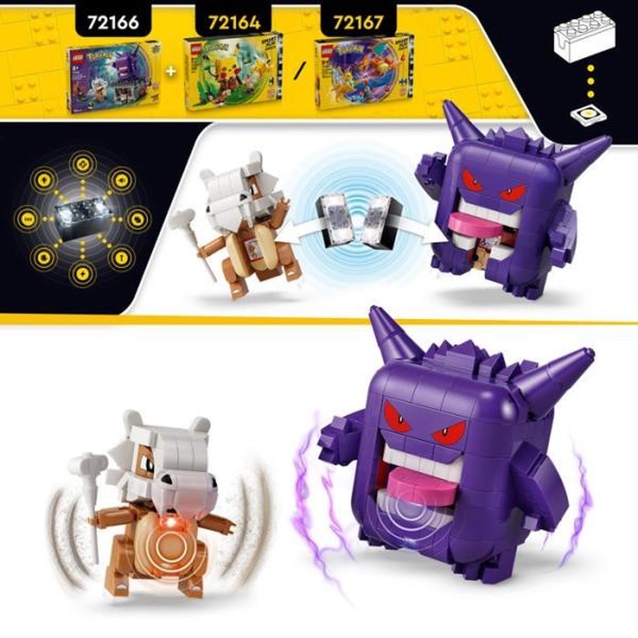 Voir la diapositive 3 : LEGO LEGO Pokémon 72166 - Set de construction compatible SMART Play™ - Ectoplasma et Osselait, Effrayant Affrontement - Des 7 ans