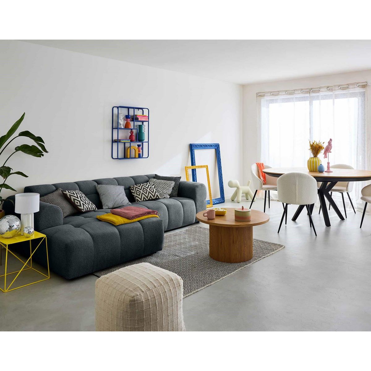LISA DESIGN Ray - canapé d'angle gauche - 4 places - en tissu texturé