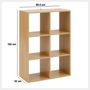 Voir la diapositive 3 : FIVE Étagère 6 cases mix en bois TASSO - Beige