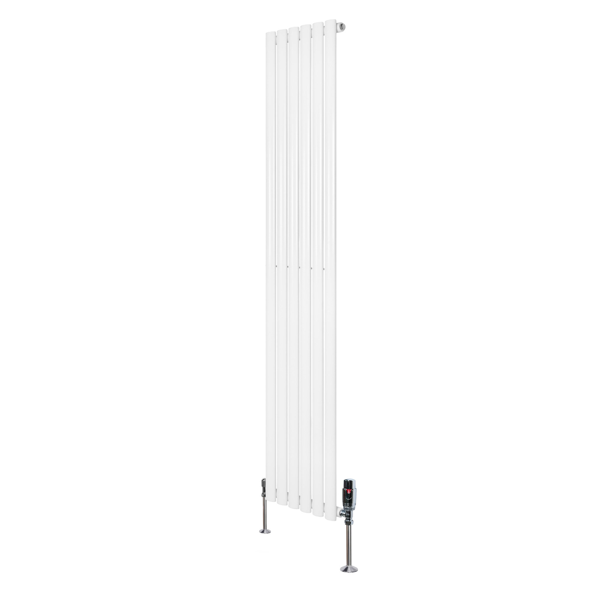 MONSTERSHOP Radiateur à colonnes ovales & vannes, 1 panneau - 1800 x 360 mm. Coloris disponibles : Noir, Blanc, Gris