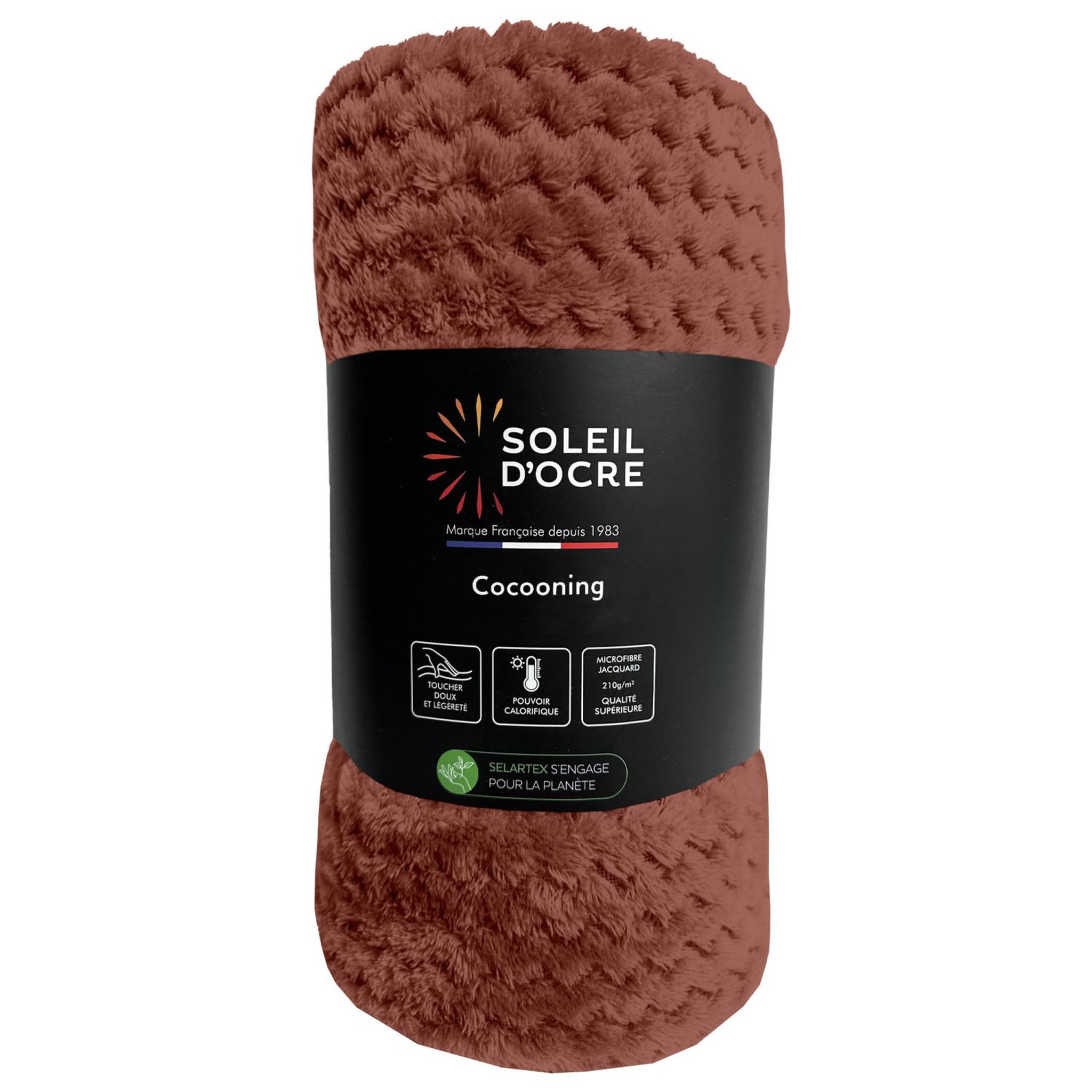 Voir la diapositive 1 : SOLEIL D'OCRE Couverture, plaid microfibre cocooning, par soleil d'ocre