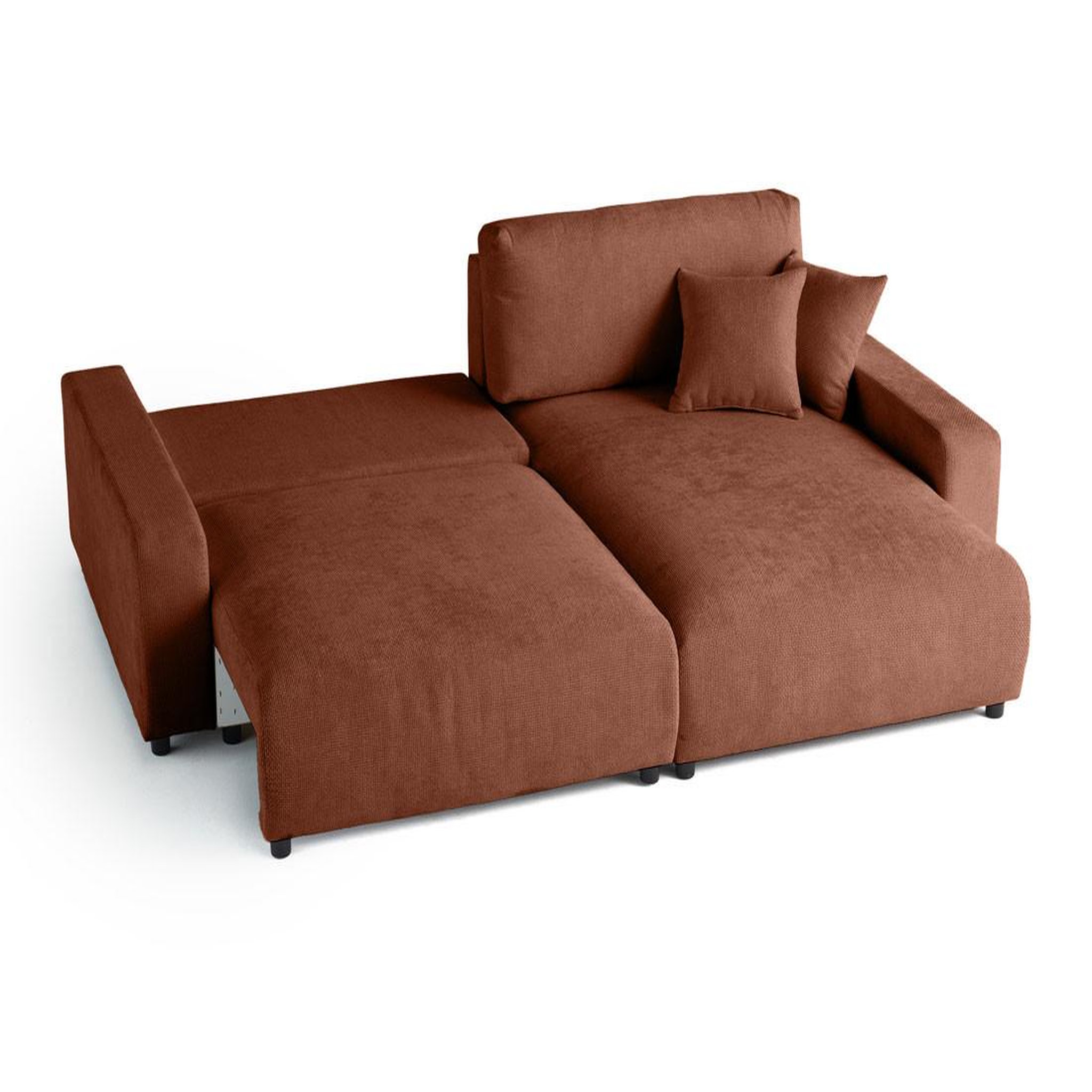 Voir la diapositive 3 : LISA DESIGN Pivoine - canapé d'angle réversible - 4 places - convertible avec coffre - en velours texturé