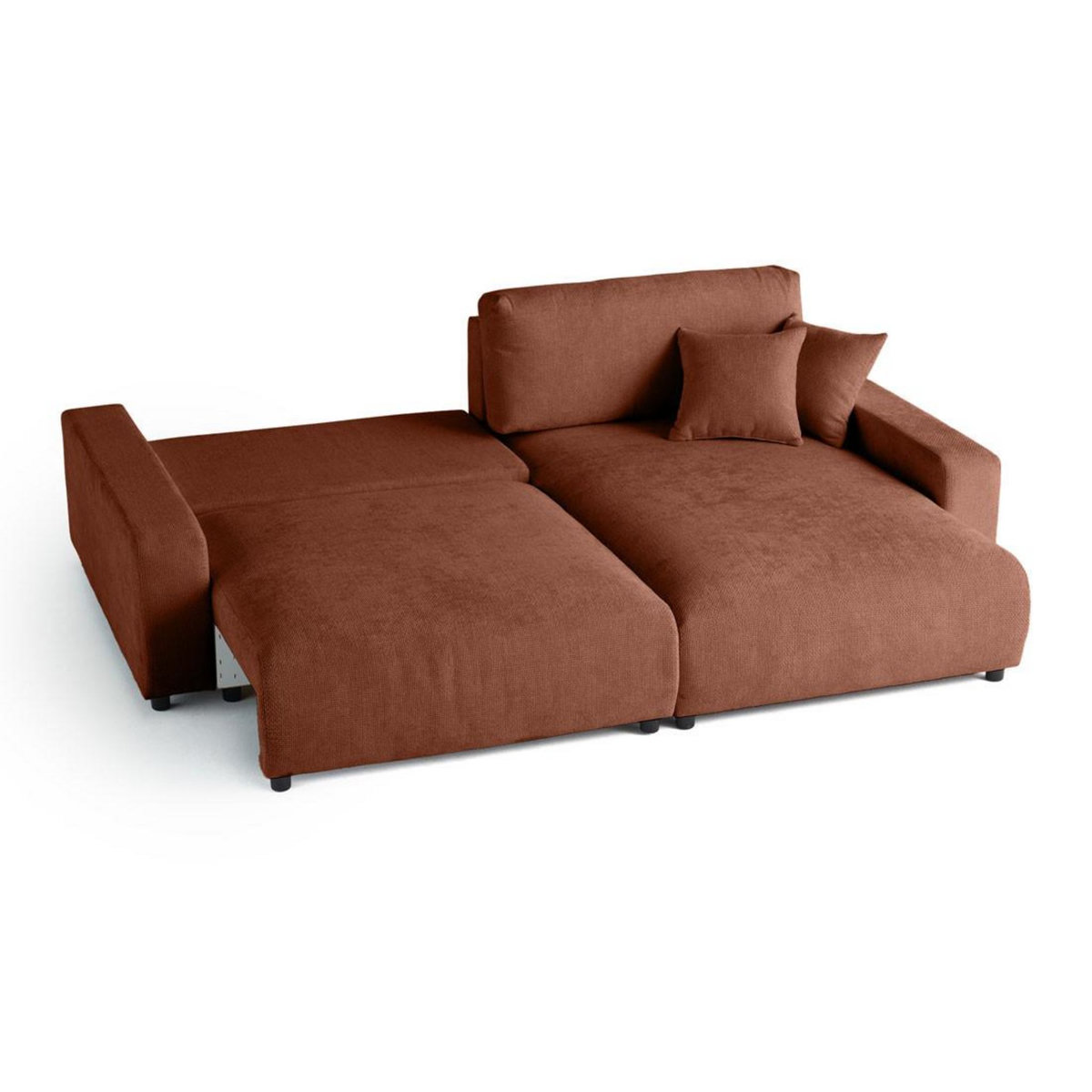 LISA DESIGN Pivoine - canapé d'angle réversible - 4 places - convertible avec coffre - en velours texturé