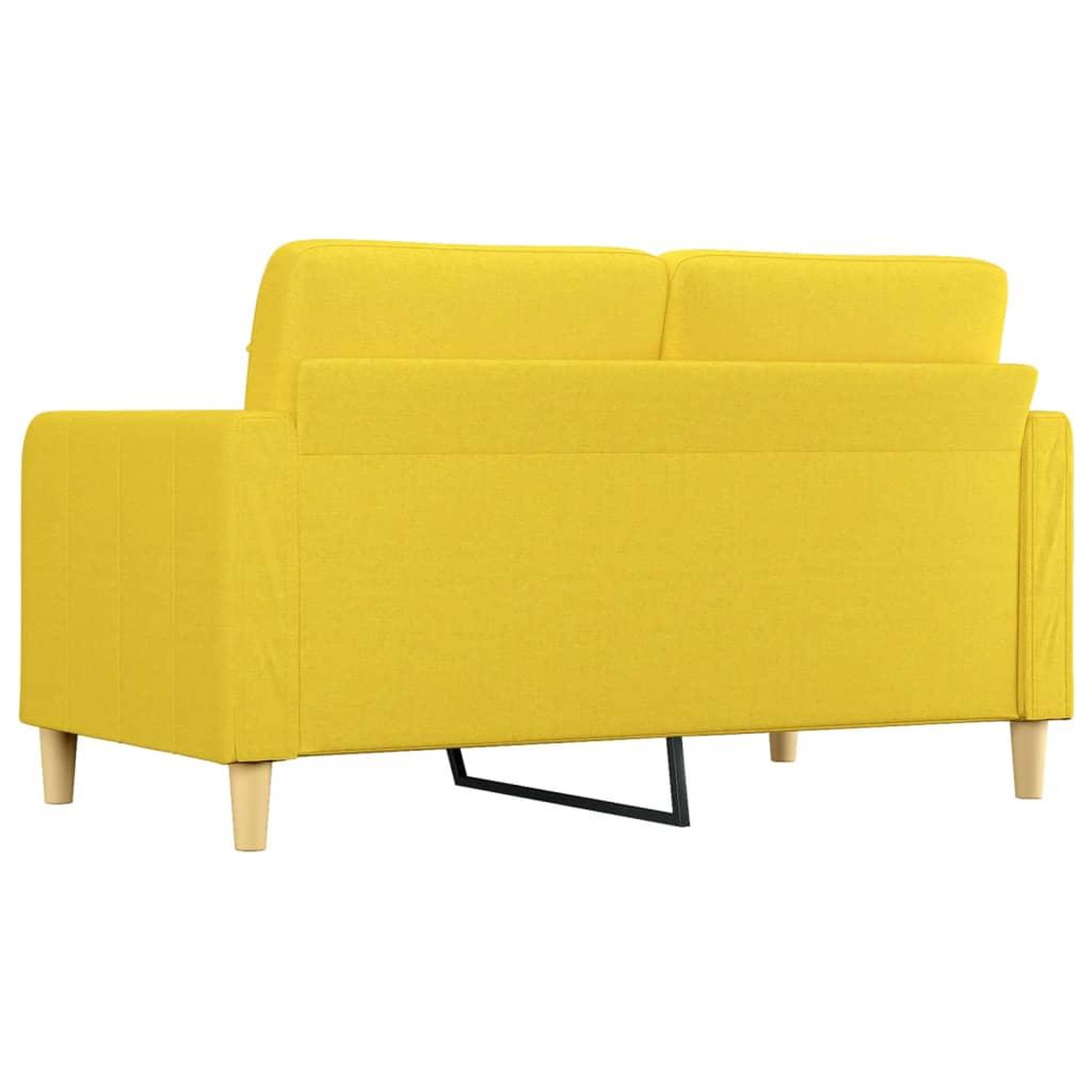 Voir la diapositive 5 : VIDAXL Canape a 2 places Jaune clair 140 cm Tissu