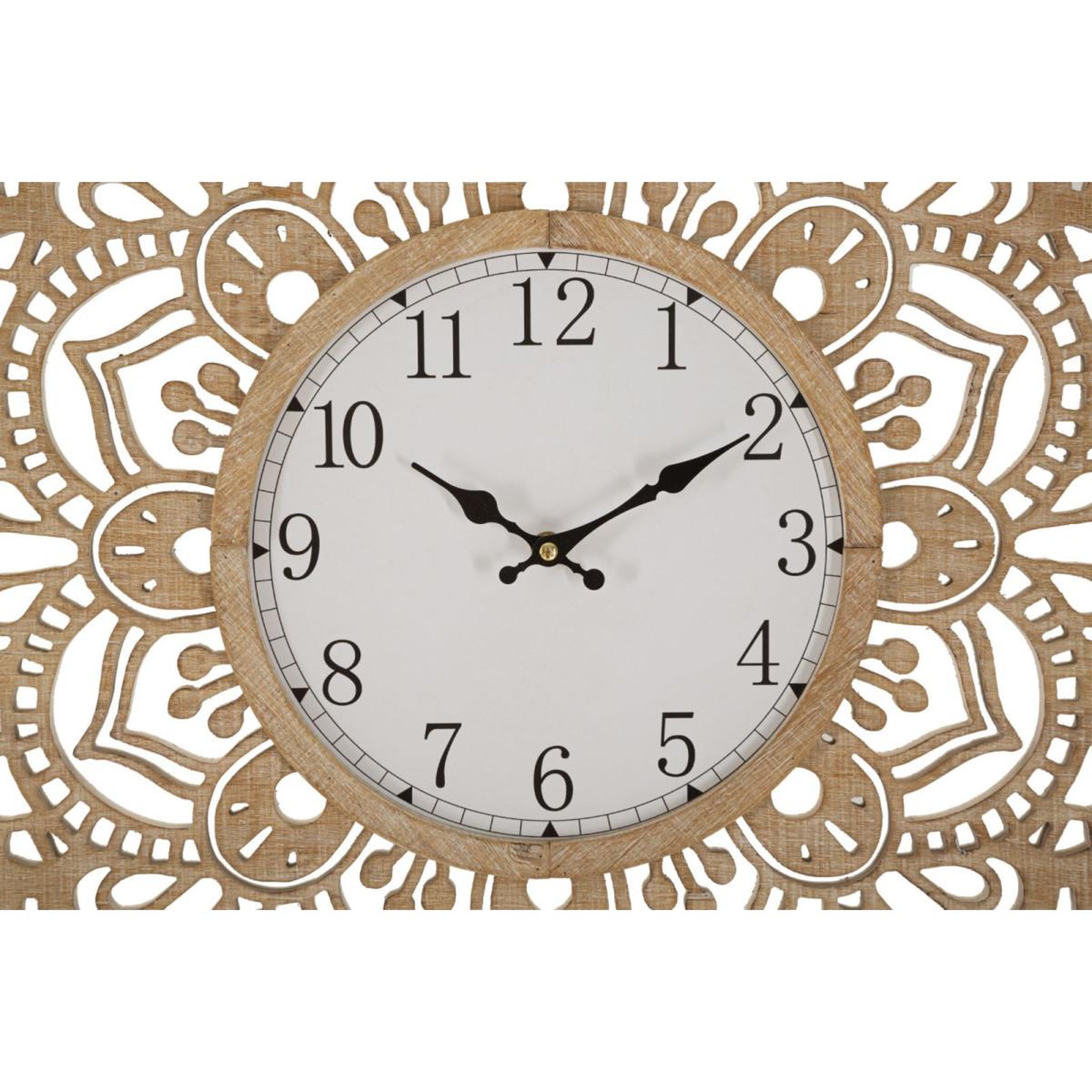 Voir la diapositive 2 : Paris Prix Horloge Murale Sculptée  Carving  60cm Naturel