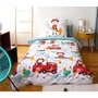 COTE DECO Parure de lit enfant Pompier - 100% coton adouci 57 fils - 140 x 200 cm