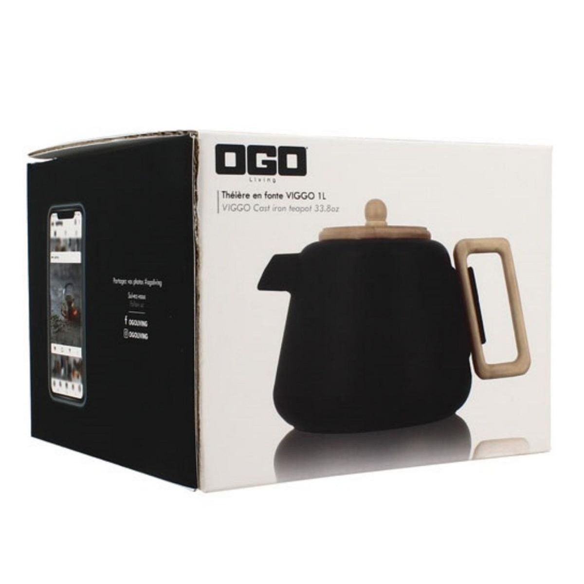 Ogo Théière en fonte 1l noir - 7912179