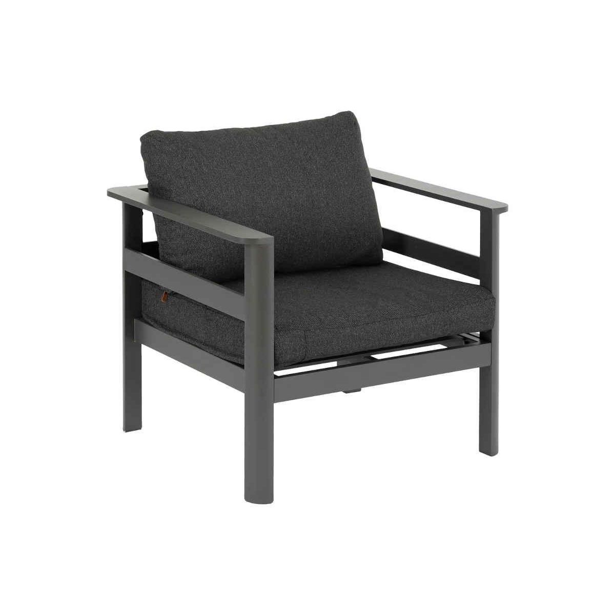 HESPERIDE Salon de jardin d'angle en aluminium Paradize graphite - 6 places - Hespéride