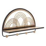 Paris Prix Patère Murale Avec Étagère  Porto  46cm Noir & Naturel