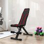 Voir la diapositive 2 : HOMCOM Banc de musculation pliable inclinable charge max. 230 Kg rouge noir