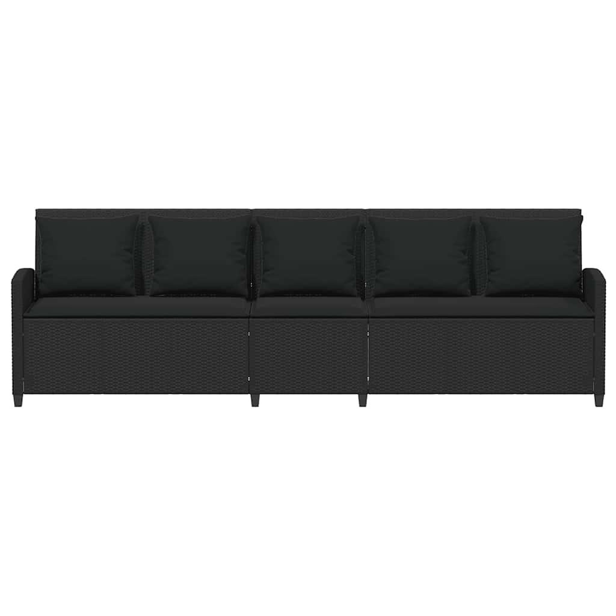 Voir la diapositive 4 : VIDAXL Canape de jardin avec coussins 5 places noir resine tressee