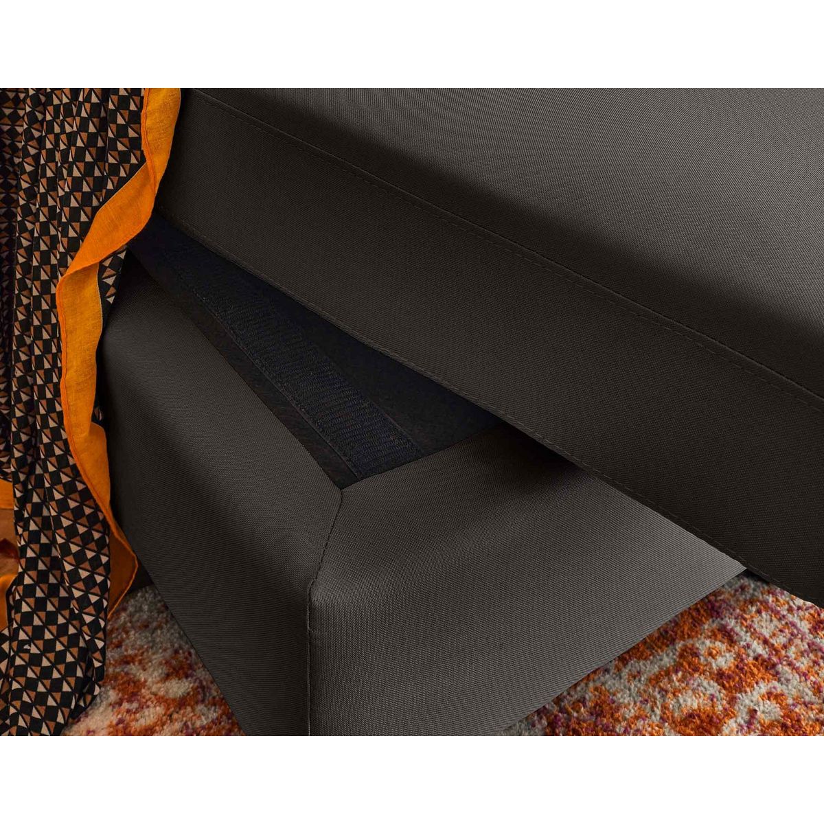 BEST MOBILIER Vianon - canapé d'angle modulable 3 places + 1 pouf - en tissu