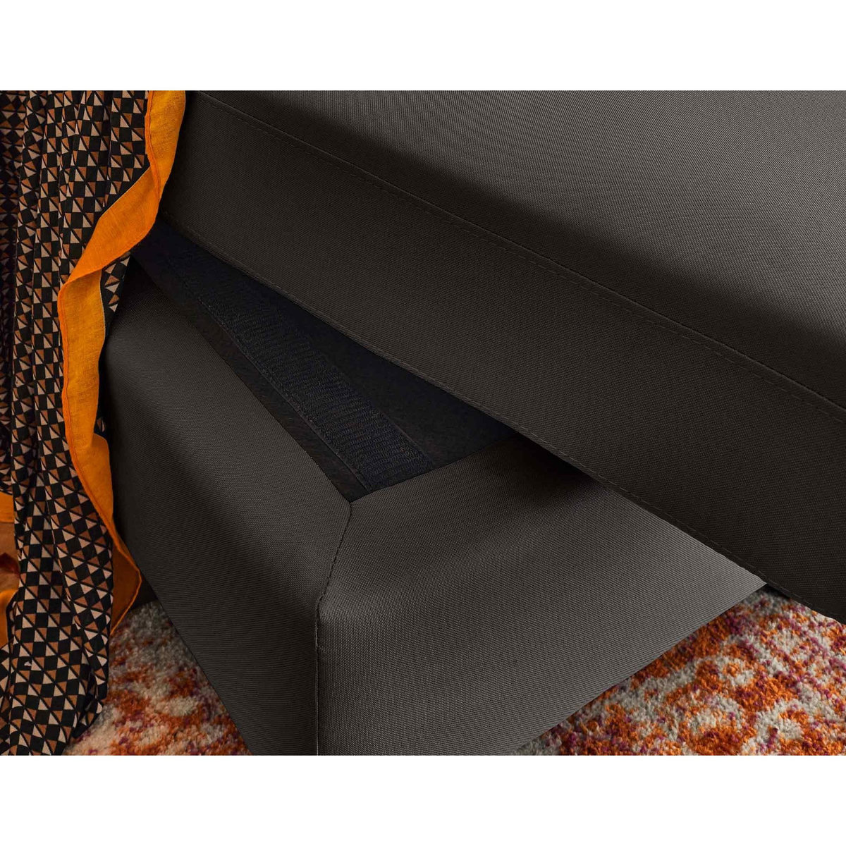 BEST MOBILIER Vianon - canapé d'angle modulable 3 places + 1 pouf - en tissu