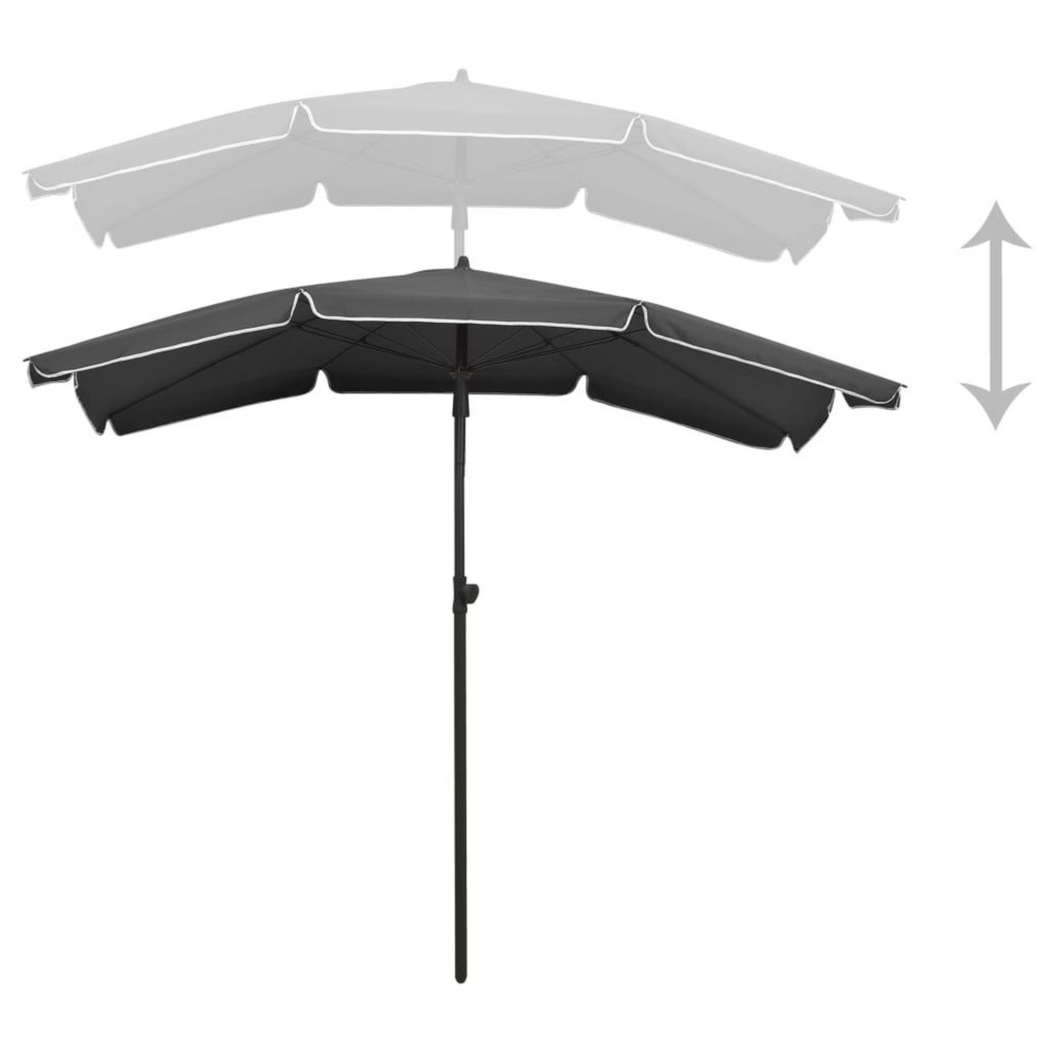 Voir la diapositive 4 : VIDAXL Parasol de jardin avec mat 200x130 cm anthracite