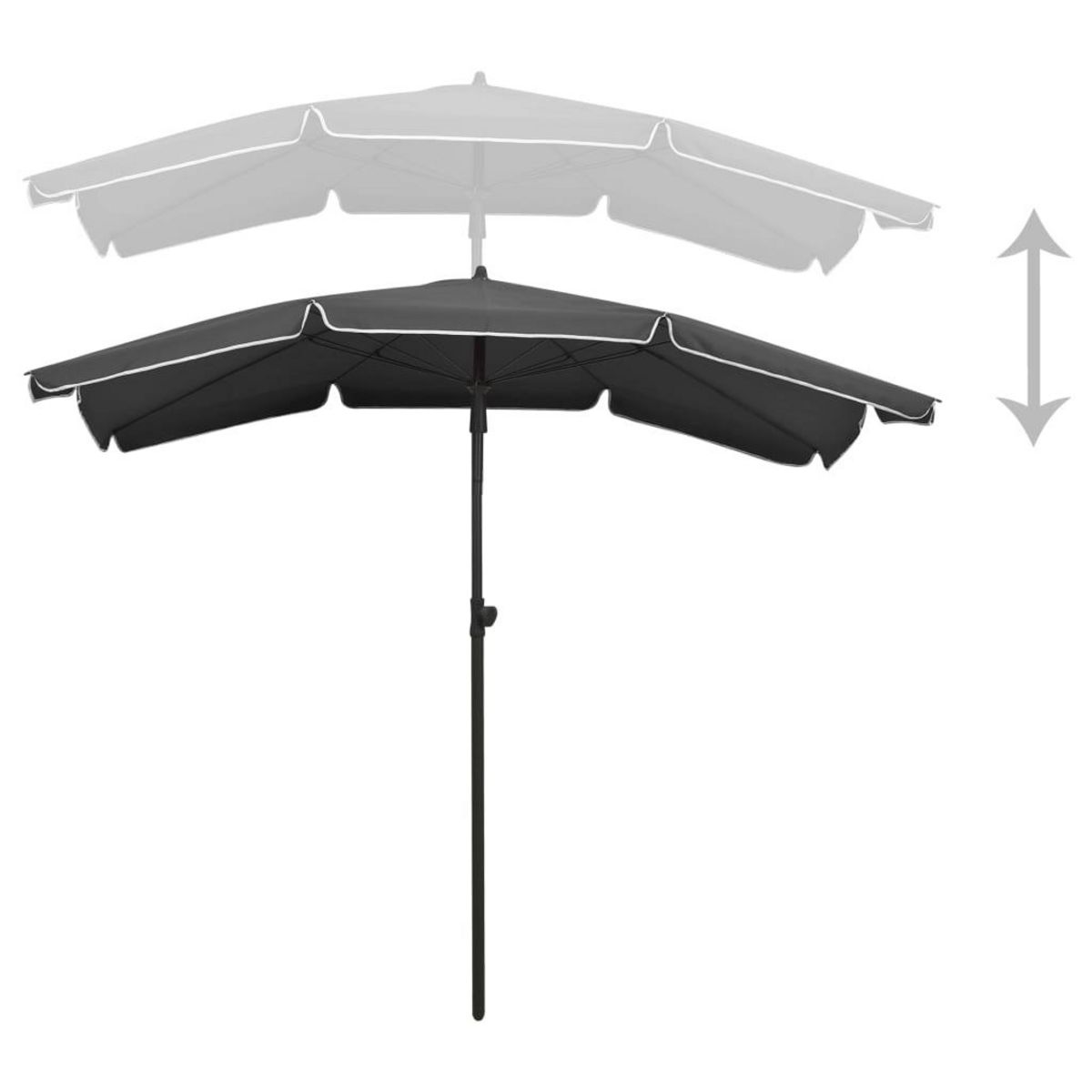 VIDAXL Parasol de jardin avec mat 200x130 cm anthracite