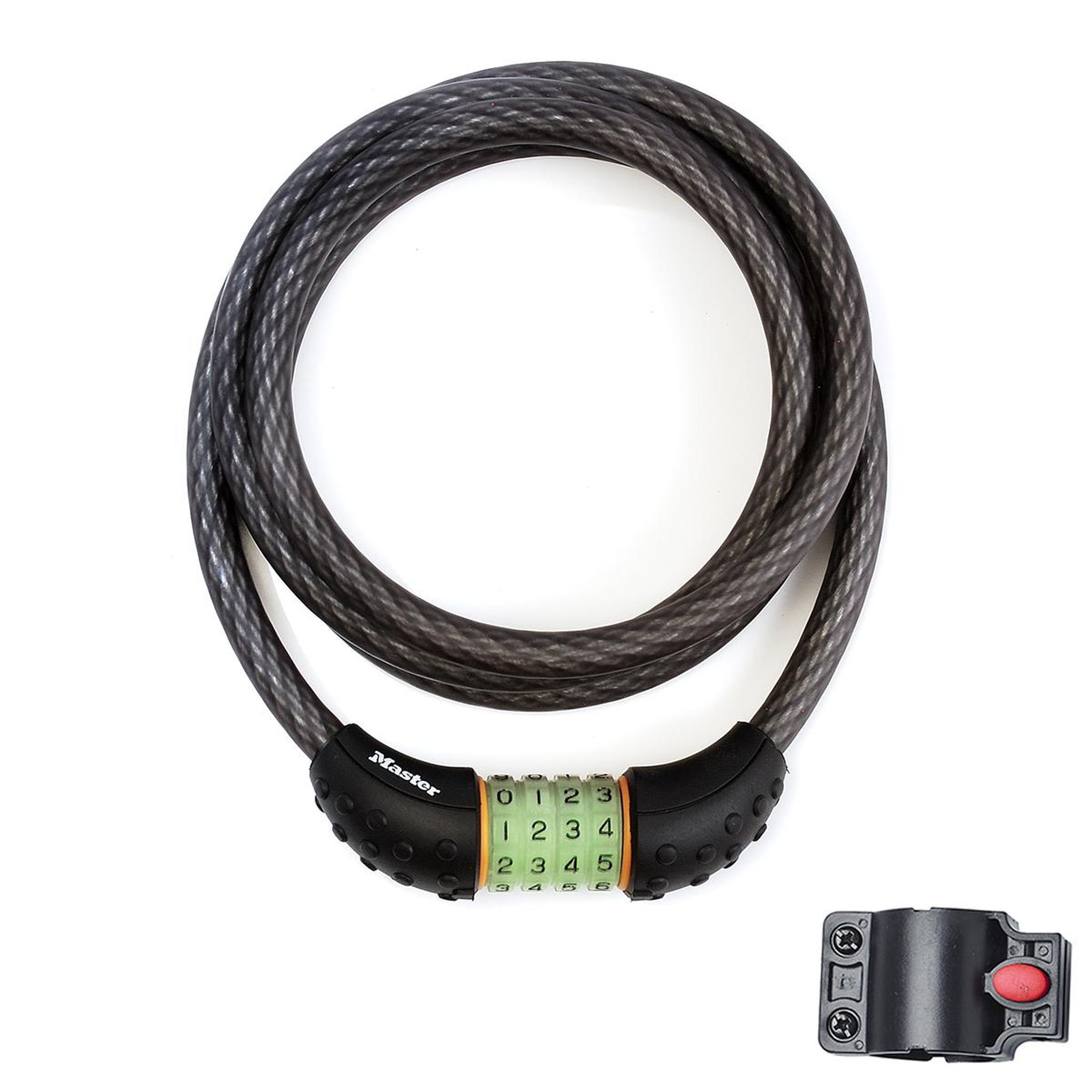 Master lock Cable antivol vélo [1,8 m câble] [combinaison] [support fixation vélo] 8190eurdpro