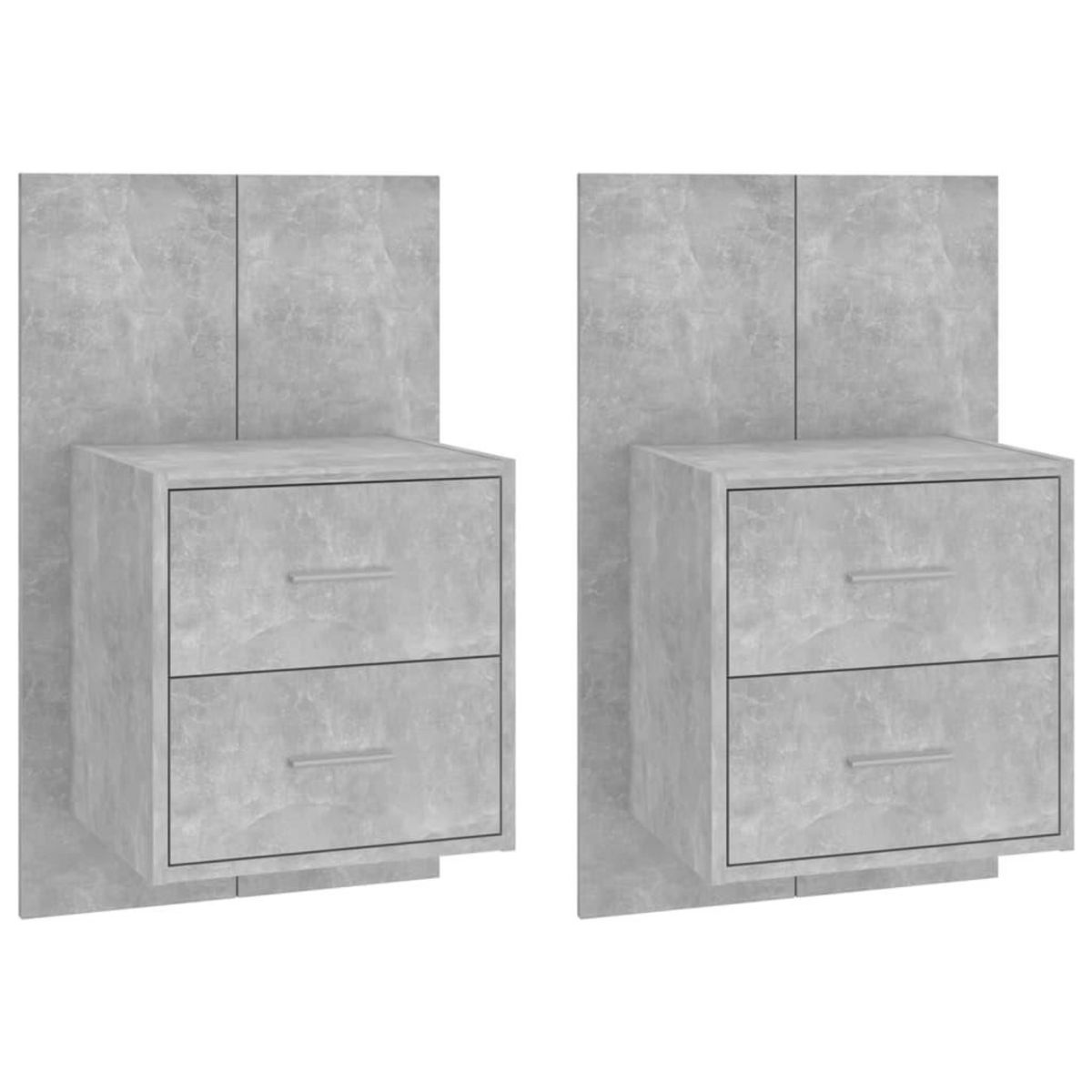 VIDAXL Tables de chevet murales 2 pcs Gris beton