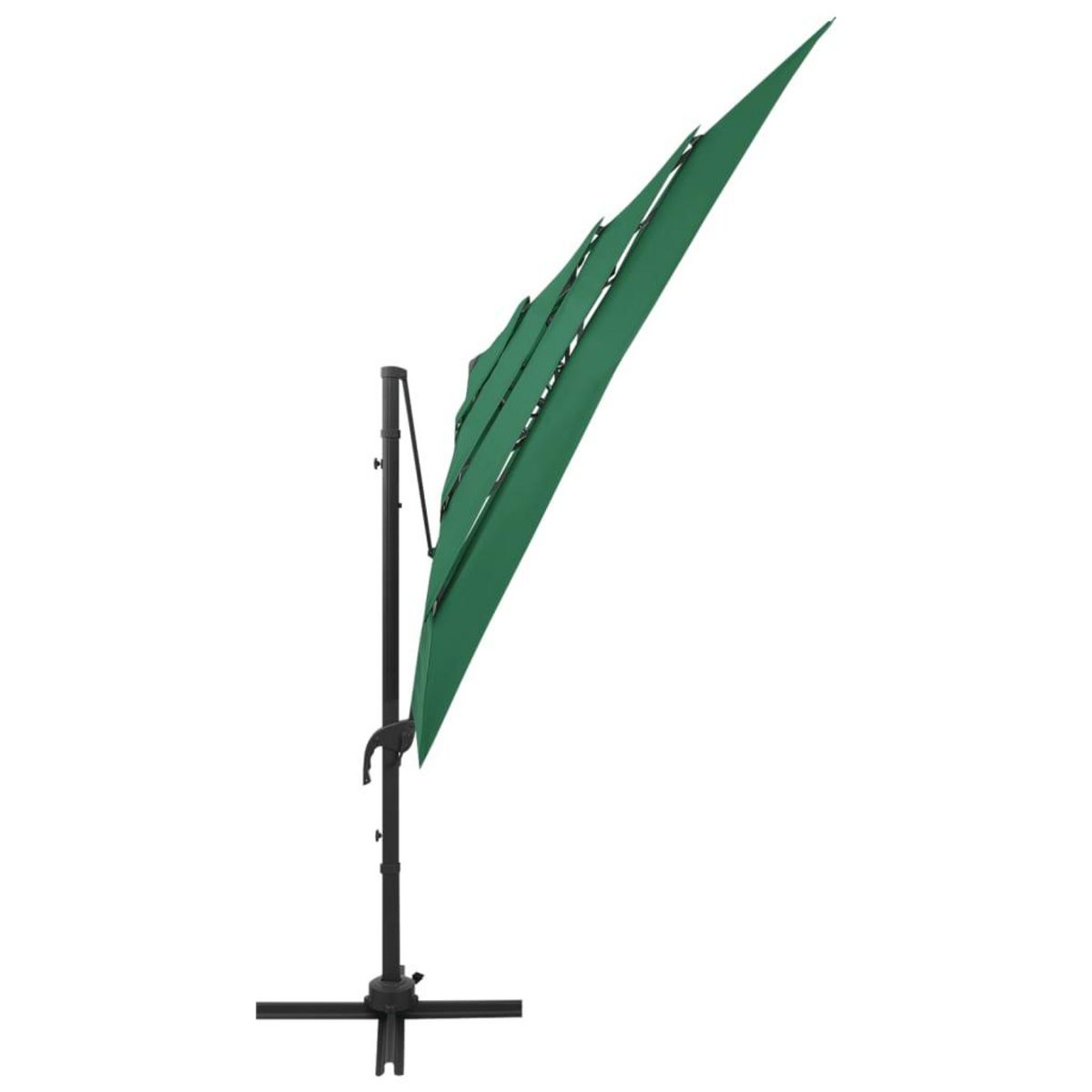 VIDAXL Parasol de jardin a 4 niveaux avec mat en aluminium vert