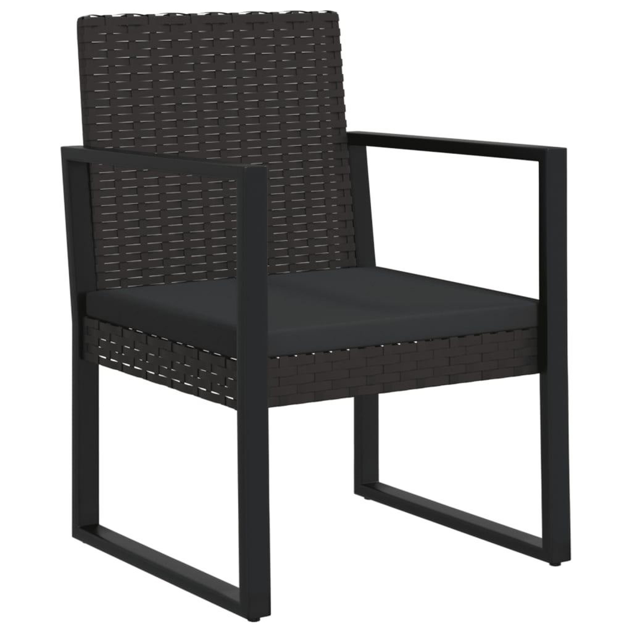 Voir la diapositive 3 : VIDAXL Salon de jardin 3 pcs avec coussins Noir Resine tressee