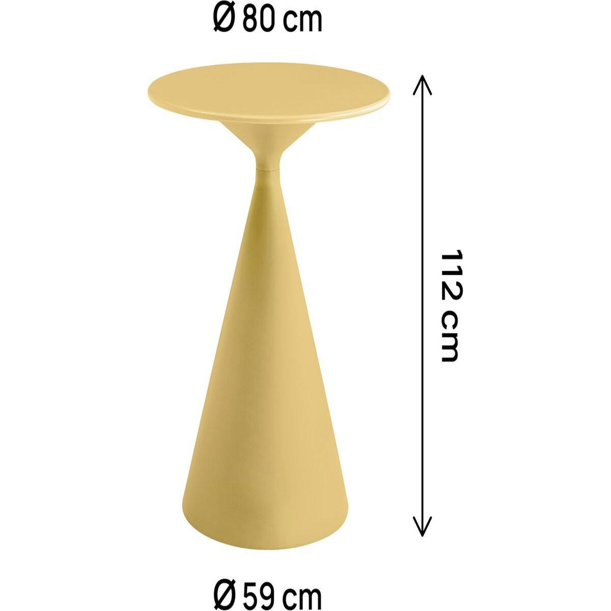 Voir la diapositive 3 : Habitat et Jardin Table haute bistro de jardin ⌀80 cm  néora  - jaune