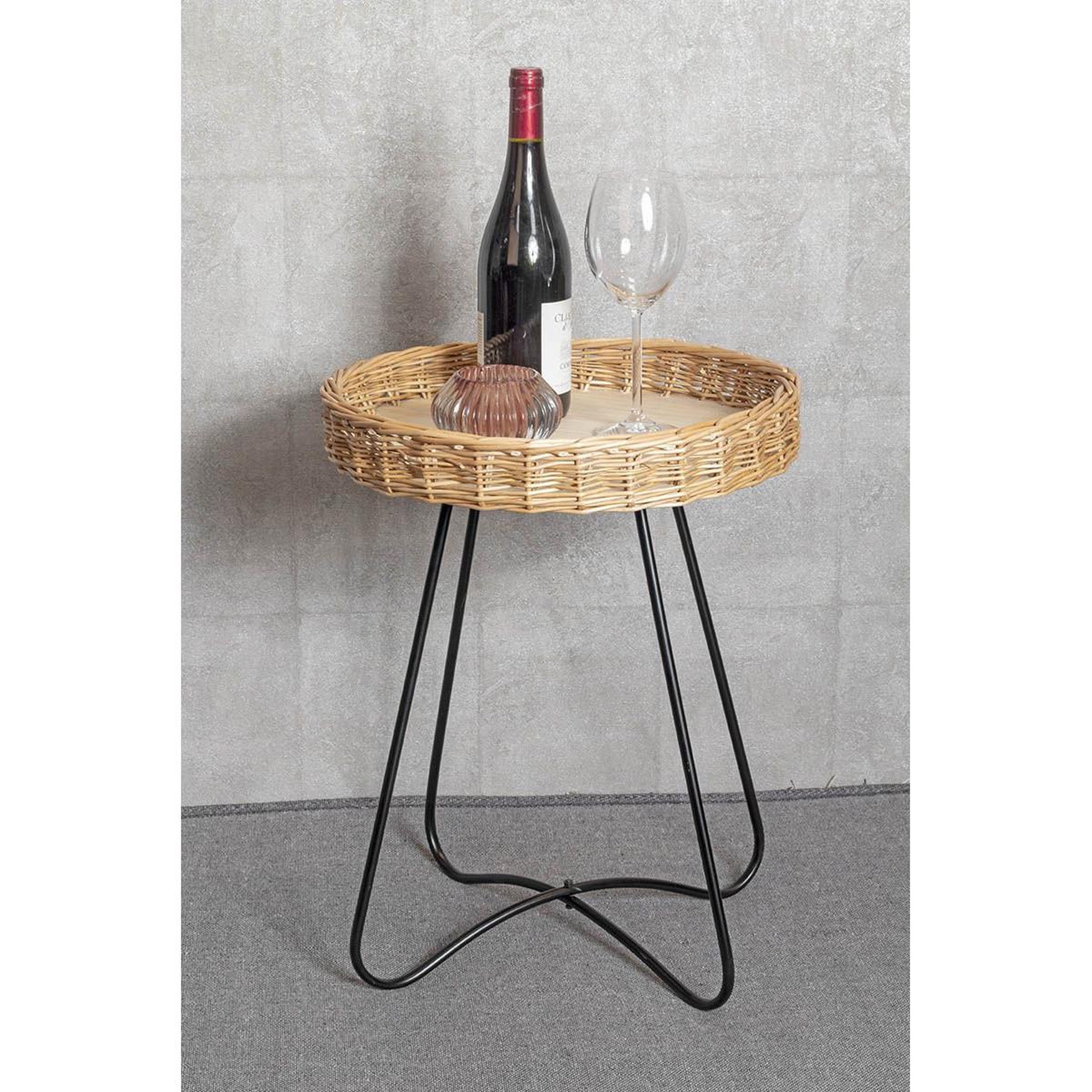 Voir la diapositive 4 : Paris Prix Table d'appoint osier  irène  51cm naturel & noir
