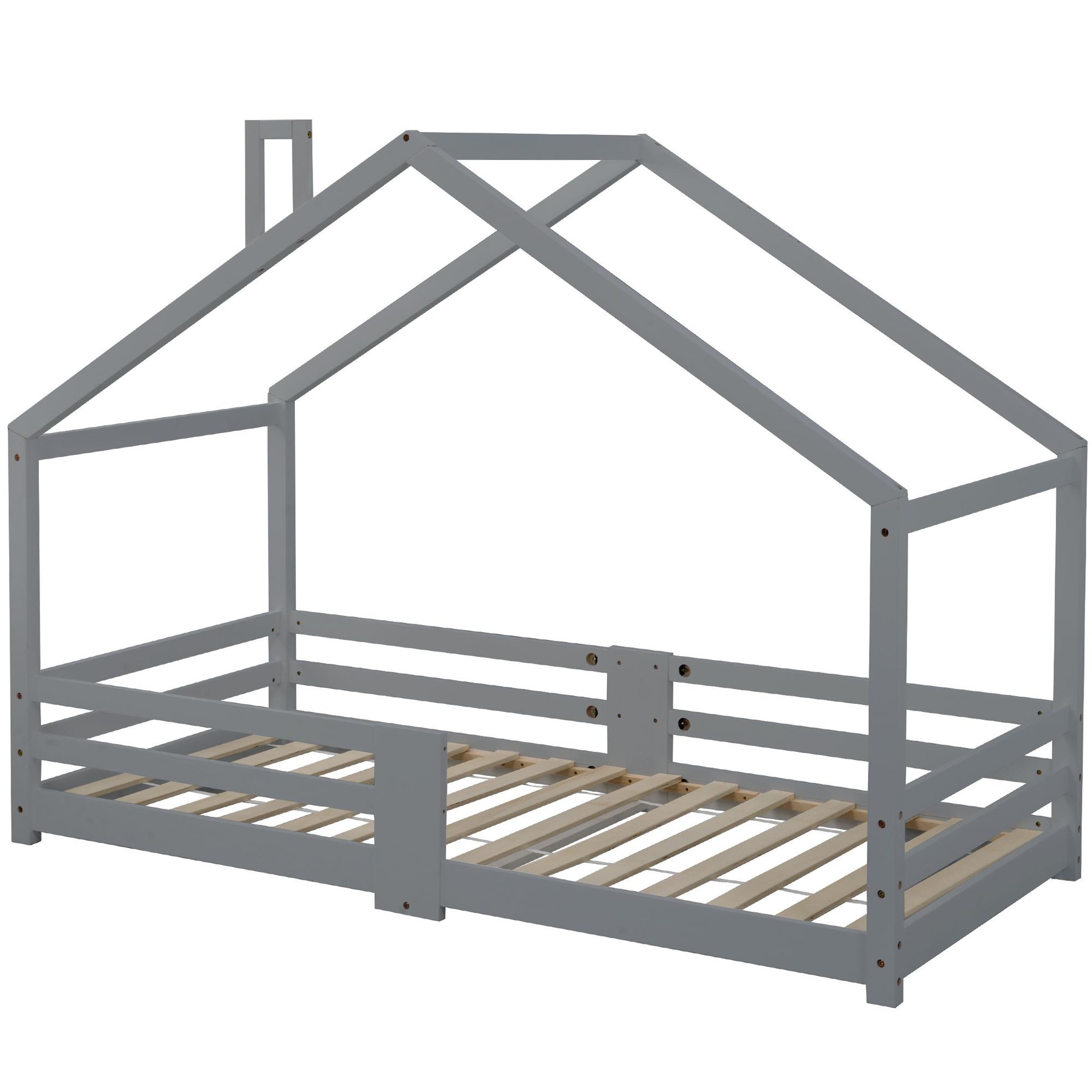 Voir la diapositive 5 : MERAX Lit cabane enfant 90 x 200 cm avec sommier