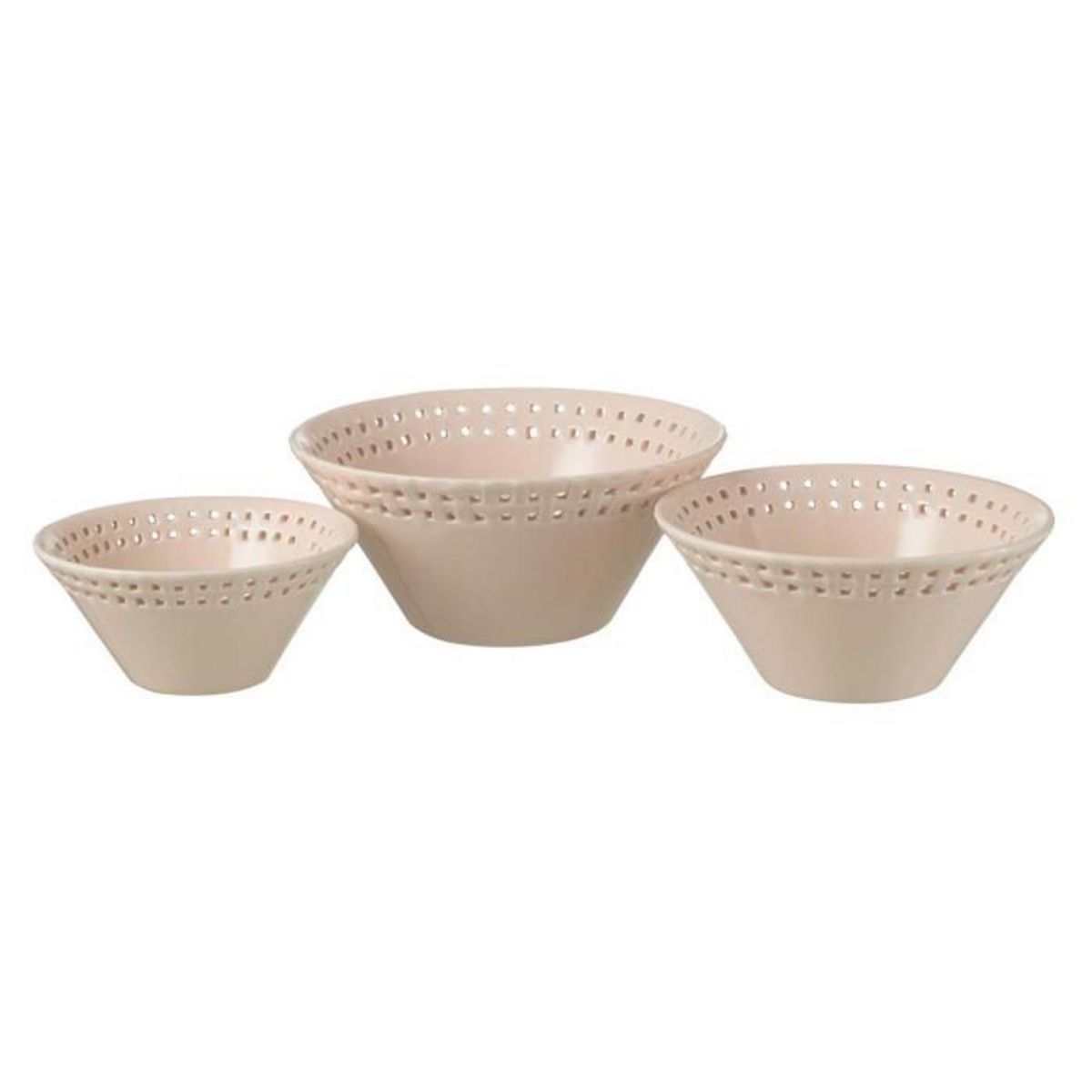 Paris Prix Lot de 3 Coupelles en Céramique  Vercer  19cm Rose
