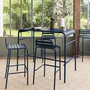 Voir la diapositive 2 : SWEEEK Table haute de jardin AMELIA, 4 chaises hautes en acier, 120 x 70cm x 95cm