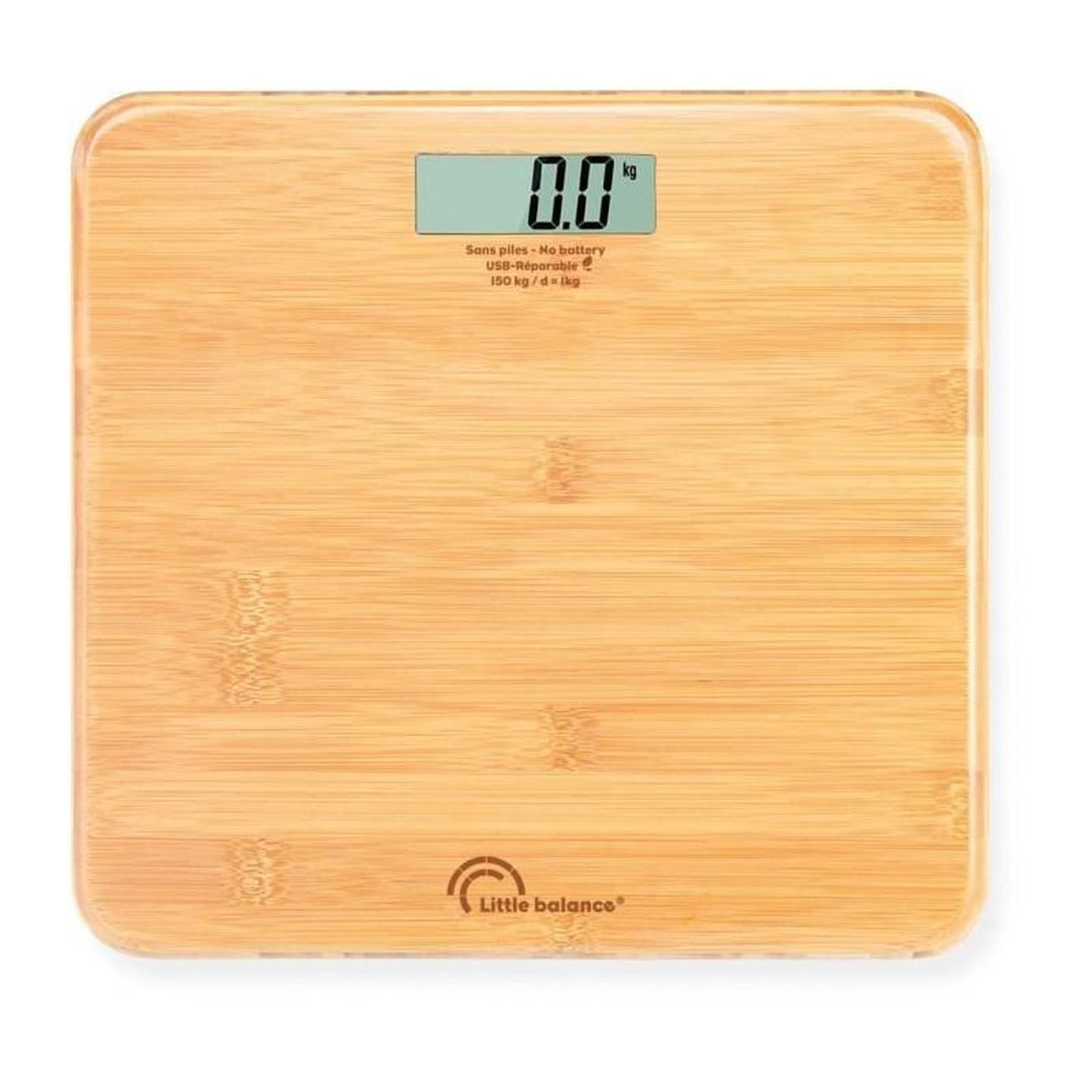 LITTLE BALANCE Pese-personne - LITTLE BALANCE - 8745 - USB-réparable - 150 kg / 100 g - My bamboo