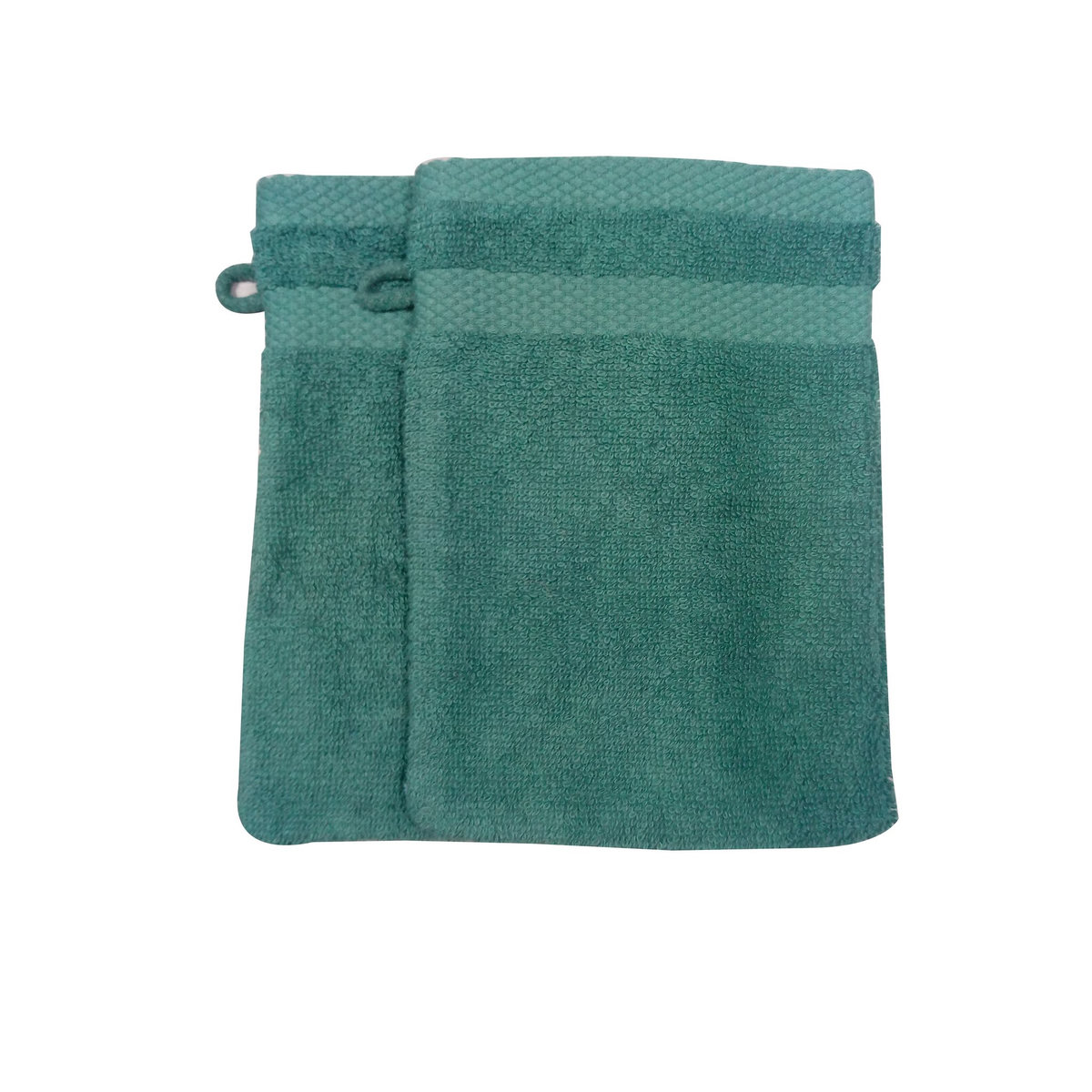 ACTUEL Lot 2 gants de toilette uni en coton tissé 500 g/m²