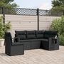 Voir la diapositive 1 : VIDAXL Salon de jardin 5 pcs avec coussins noir resine tressee