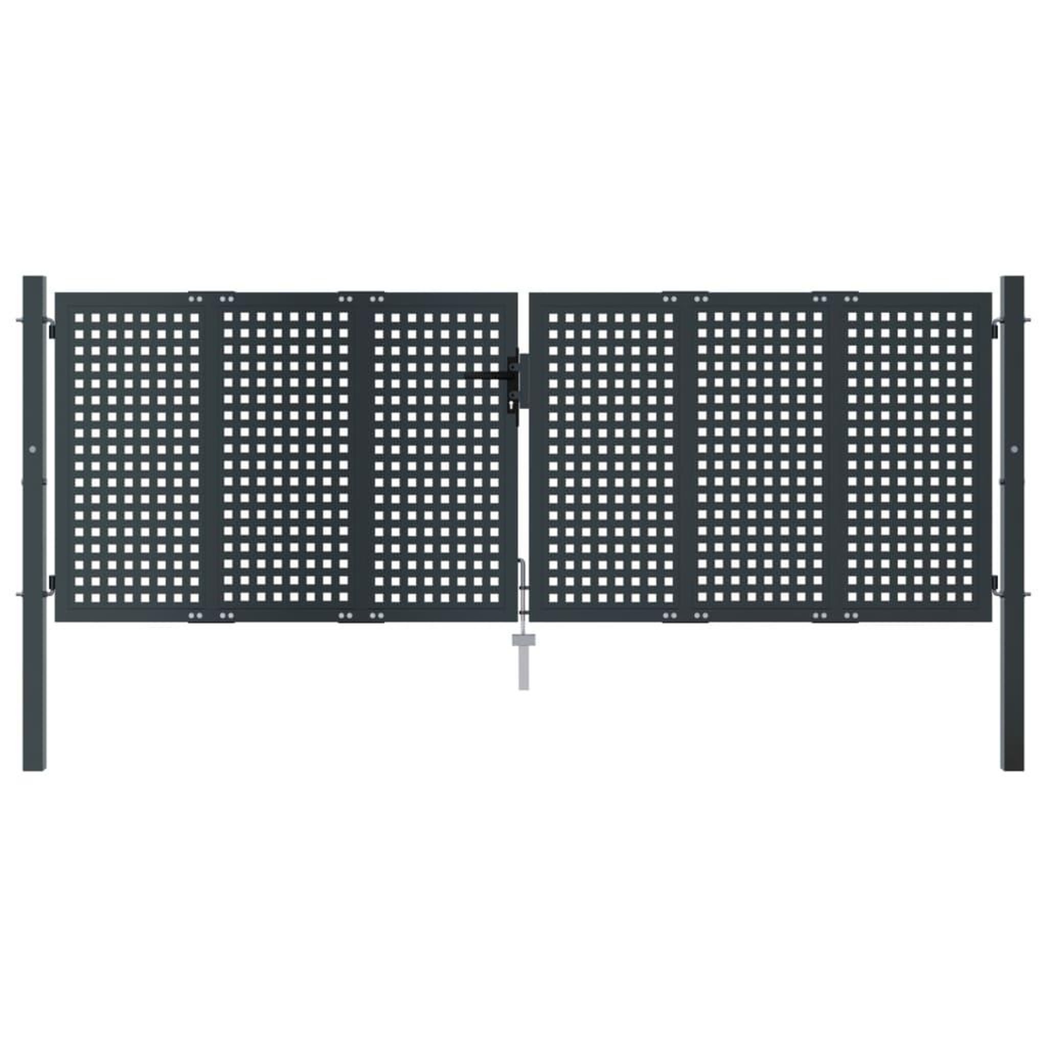 Voir la diapositive 3 : VIDAXL Portail de jardin anthracite 300 x 125 cm acier