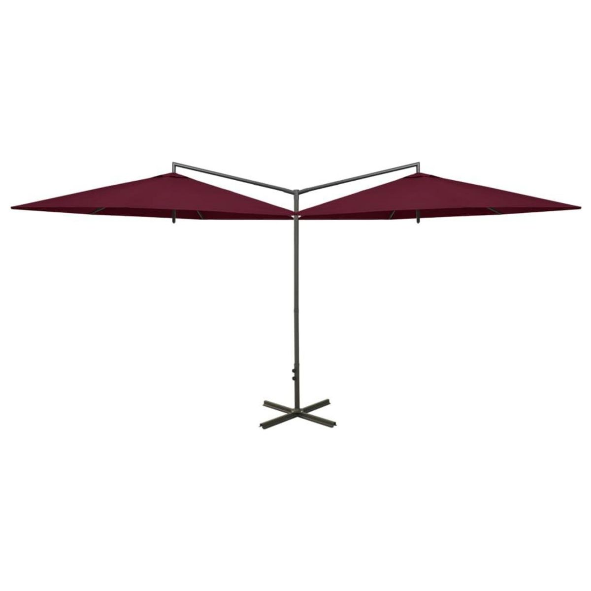 VIDAXL Parasol de jardin double et mat en acier Rouge bordeaux 600 cm