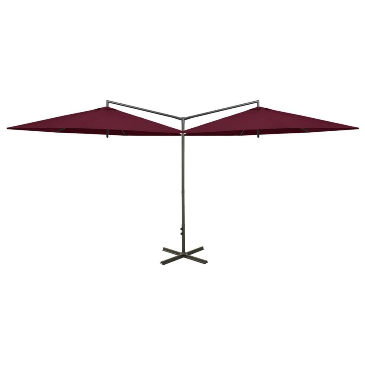 VIDAXL Parasol de jardin double et mat en acier Rouge bordeaux 600 cm