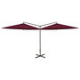 Voir la diapositive 2 : VIDAXL Parasol de jardin double et mat en acier Rouge bordeaux 600 cm