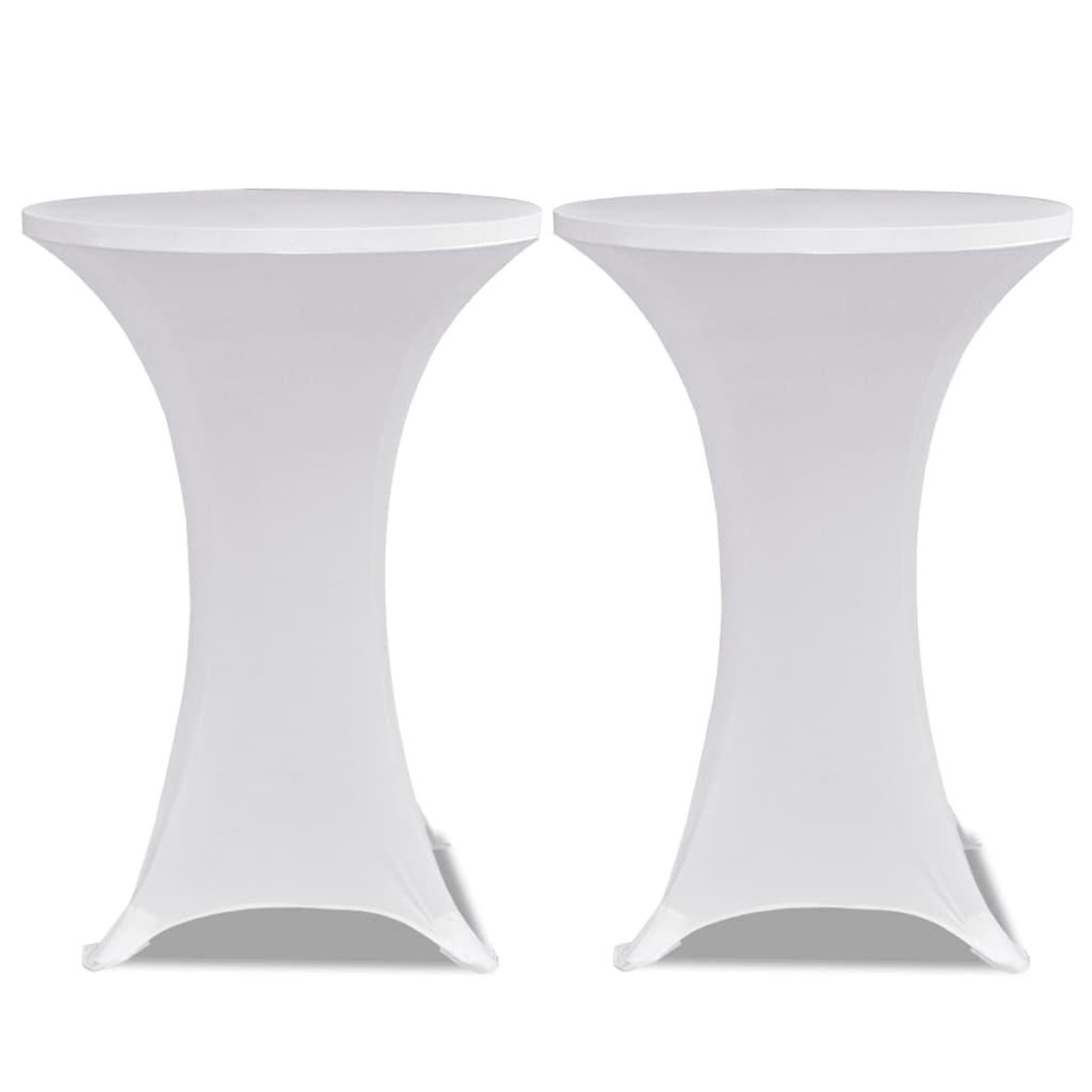 Voir la diapositive 2 : VIDAXL Housse de table Ø 70 cm Blanc extensible 2 pcs