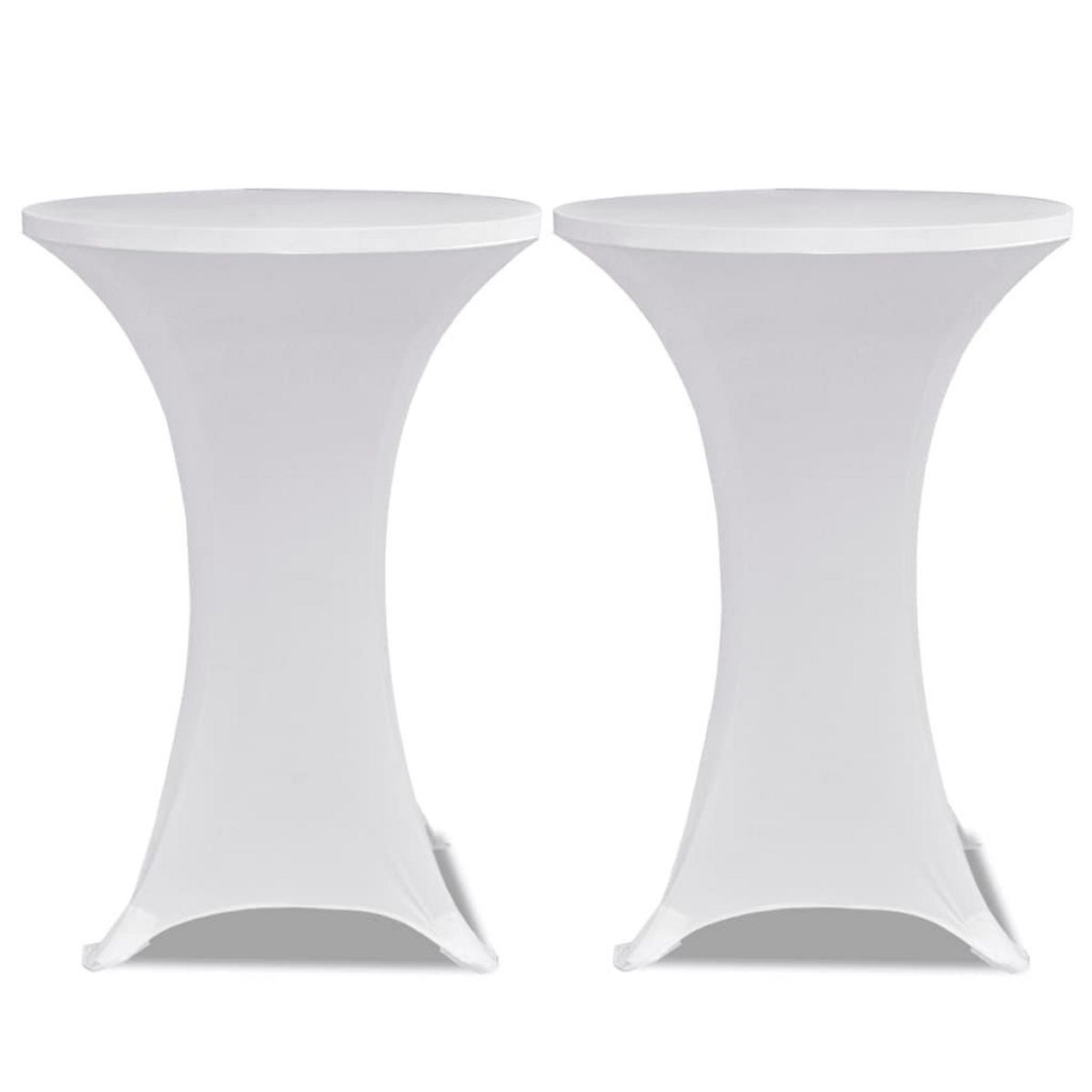 VIDAXL Housse de table Ø 70 cm Blanc extensible 2 pcs
