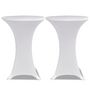 Voir la diapositive 2 : VIDAXL Housse de table Ø 70 cm Blanc extensible 2 pcs